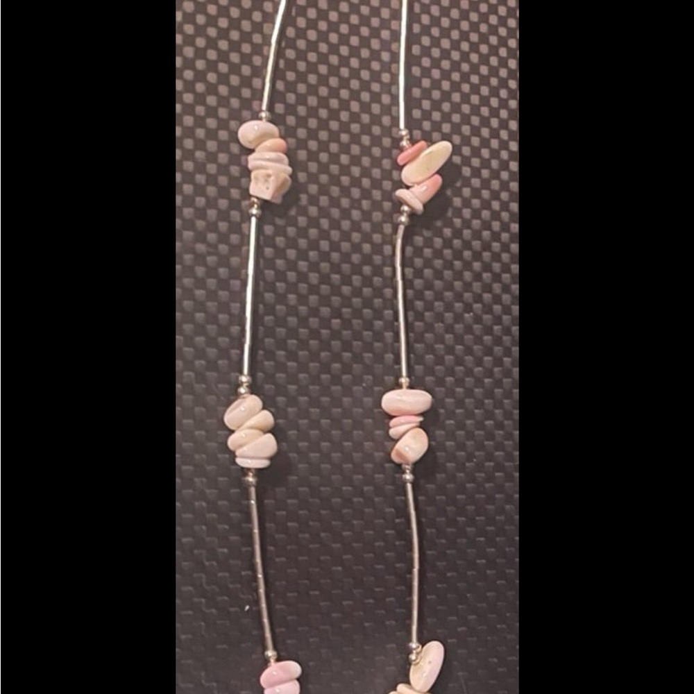 Pink conch liquid Sterling silver Necklace
